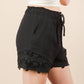 Very J Lace Contrast Woven Shorts