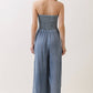 TENCEL SMOCKED ROUND HEM JUMPSUIT - VJU60429P
