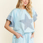 J. HER Mineral Washed Denim Star Sleeveless top HT6250