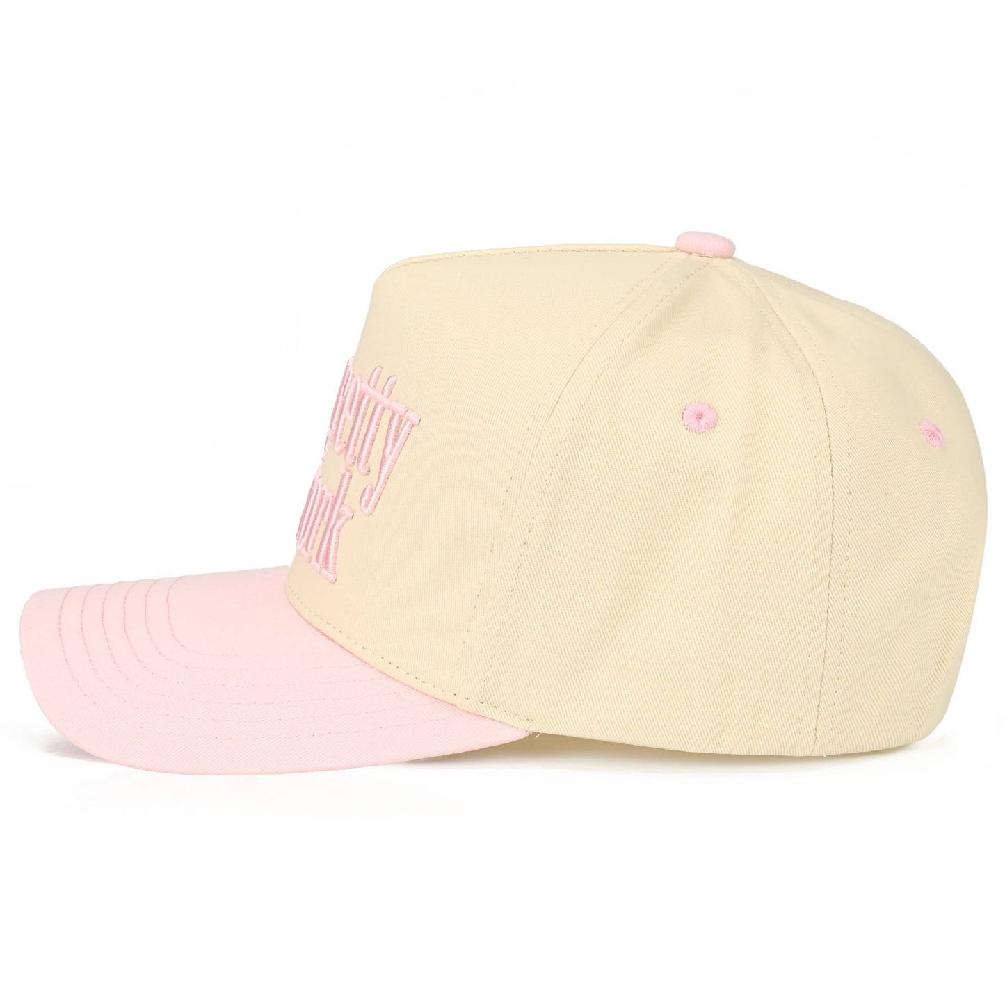C.C TOO PRETTY TO WORK Letter on Two Tone Trucker Hat