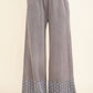 Mineral Washed Flower Daisy Trim LongLeg Pants HP6016P1