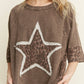 (Copy) J her Mineral Washed Leopard Star Halfsleeve top HT6628