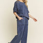 Mineral Washed Studded WideLeg Pocket Pants HP6549