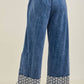 Mineral Washed Flower Daisy Trim LongLeg Pants HP6016P1