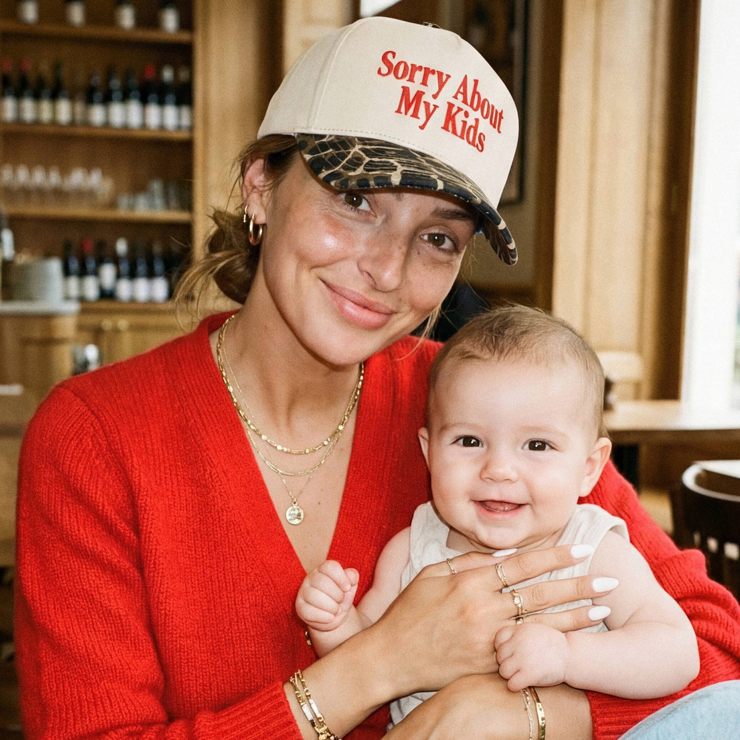 C.C SORRY ABOUT MY KIDS Letter Two Tone Trucker Hat