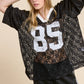 85 Graphic Jersey Top with Lace Contrast