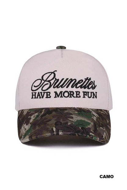 Brunettes Have More Fun Two Tone Camo Trucker