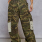POL Camo Vintage Wash Crochet Patches Distress Jogger Pants