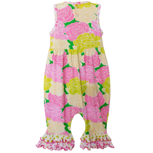 Baby Spring Pink Floral Ruffle Romper