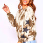 Olive Tie Dye Star Graphic Sweatshirt