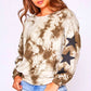 Olive Tie Dye Star Graphic Sweatshirt