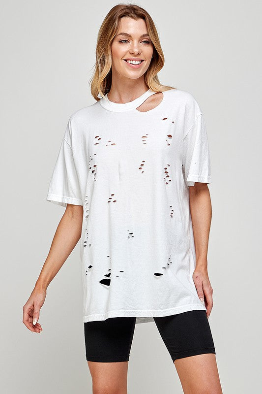 Distressed Oversize Tee