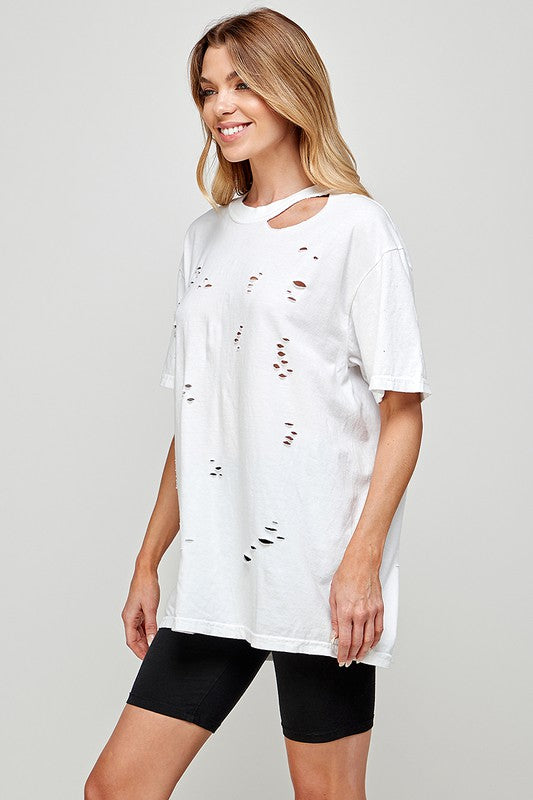 Distressed Oversize Tee