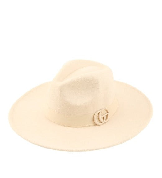 Beige wide brim Rancher Hat