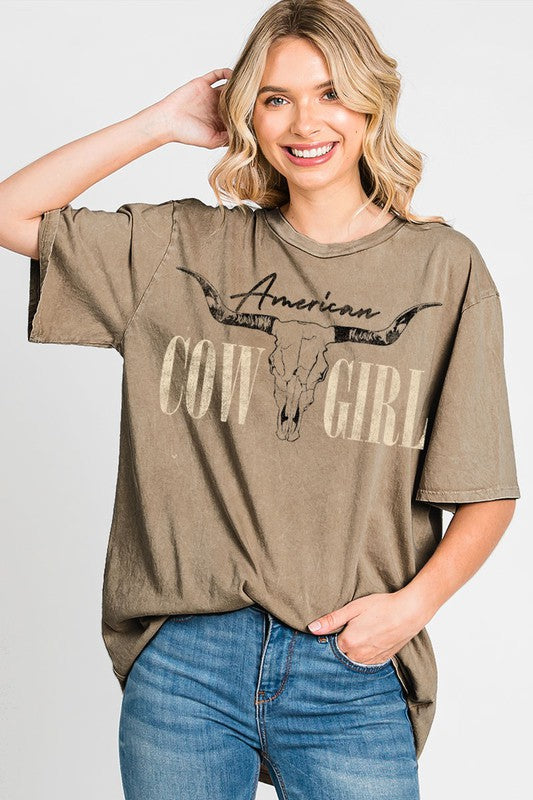 American Cowgirl Oversized Graphic T-shirt