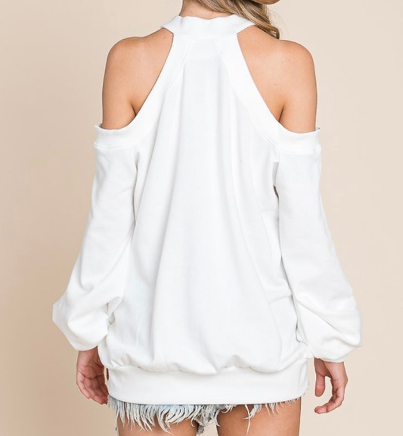 White V Neck Sweater