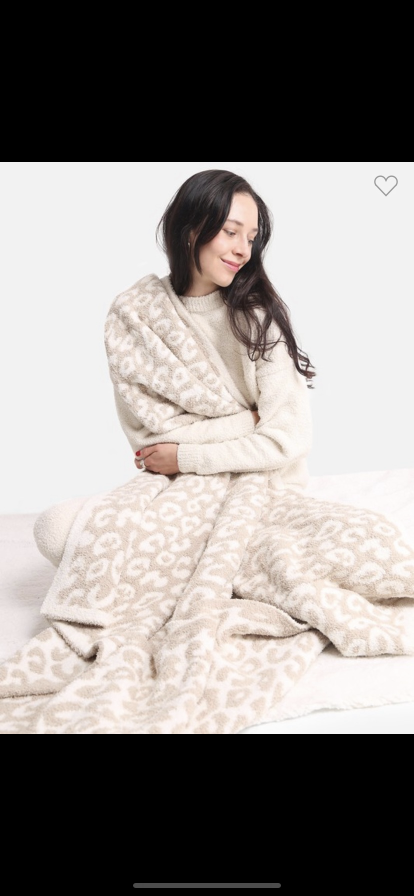 Cream Leopard Luxury Blanket