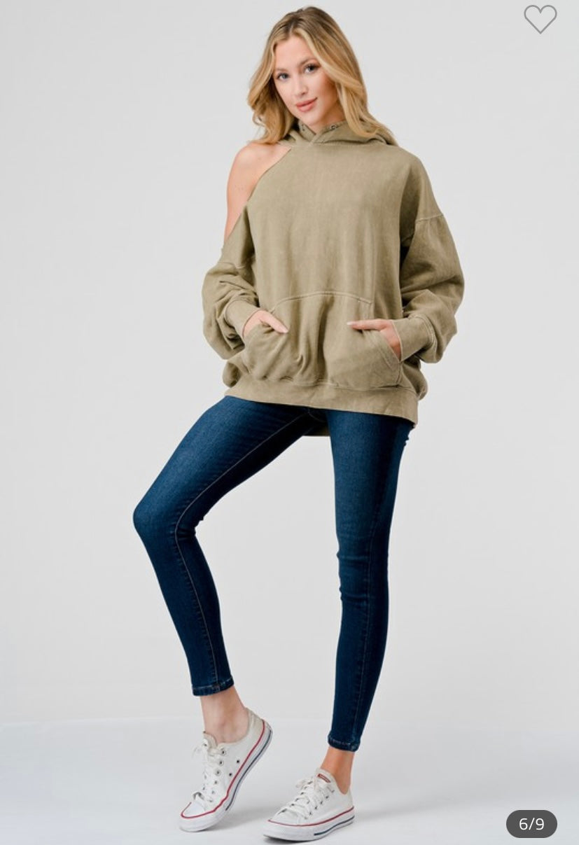 Cold hot sale shoulder hoodie