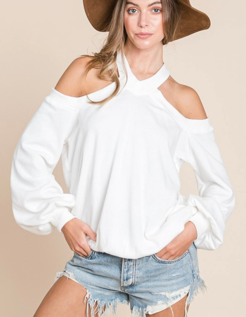 White V Neck Sweater