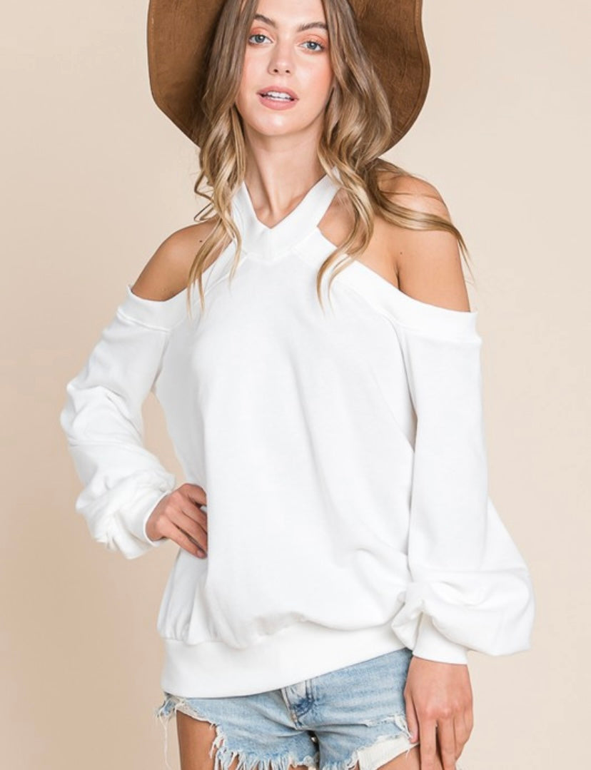 White V Neck Sweater