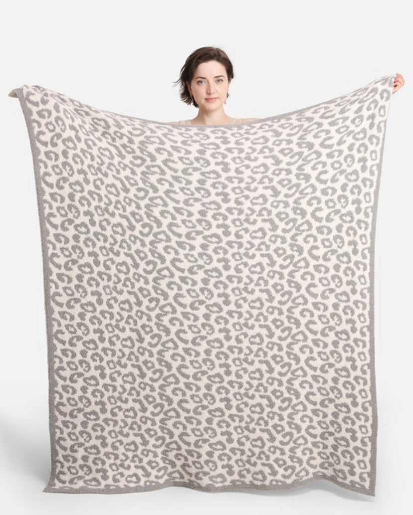 Leopard Grey Luxury Blanket