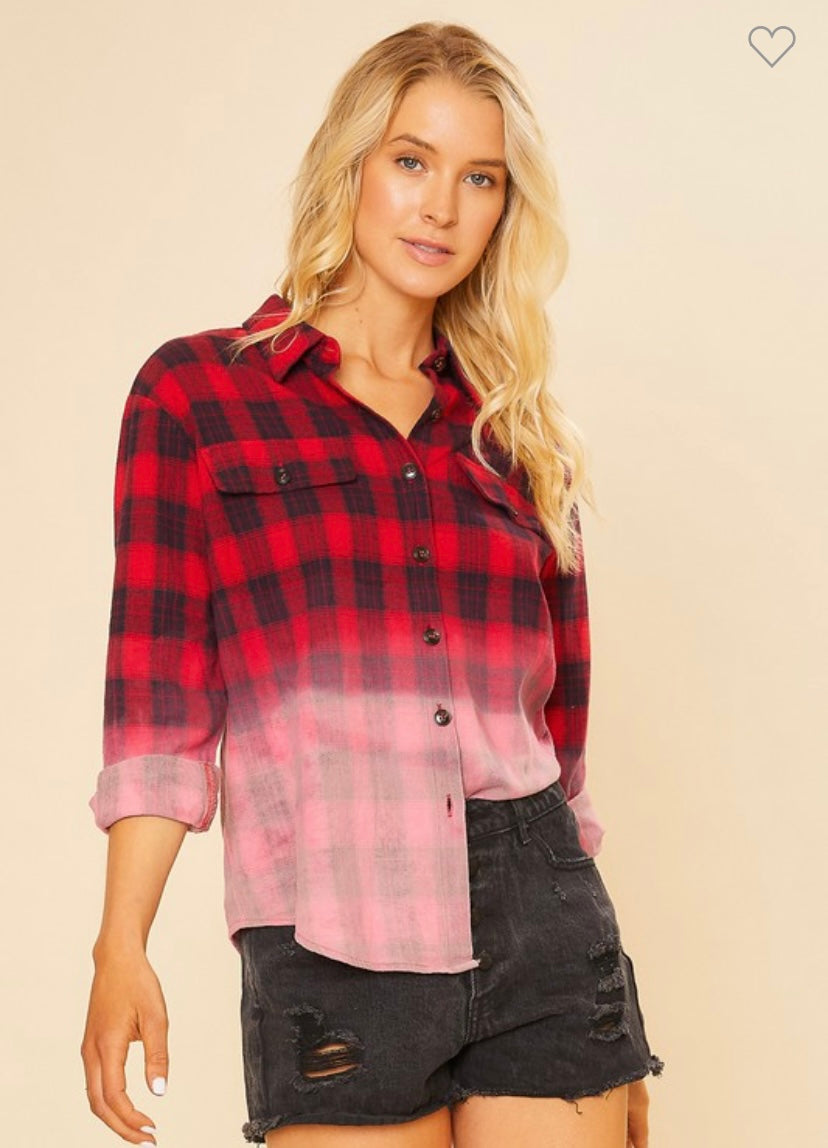 Bleached Plaid Flannel