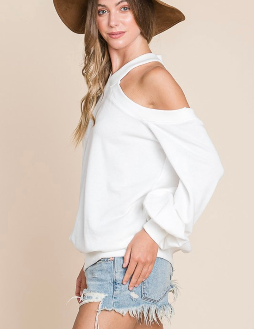 White V Neck Sweater