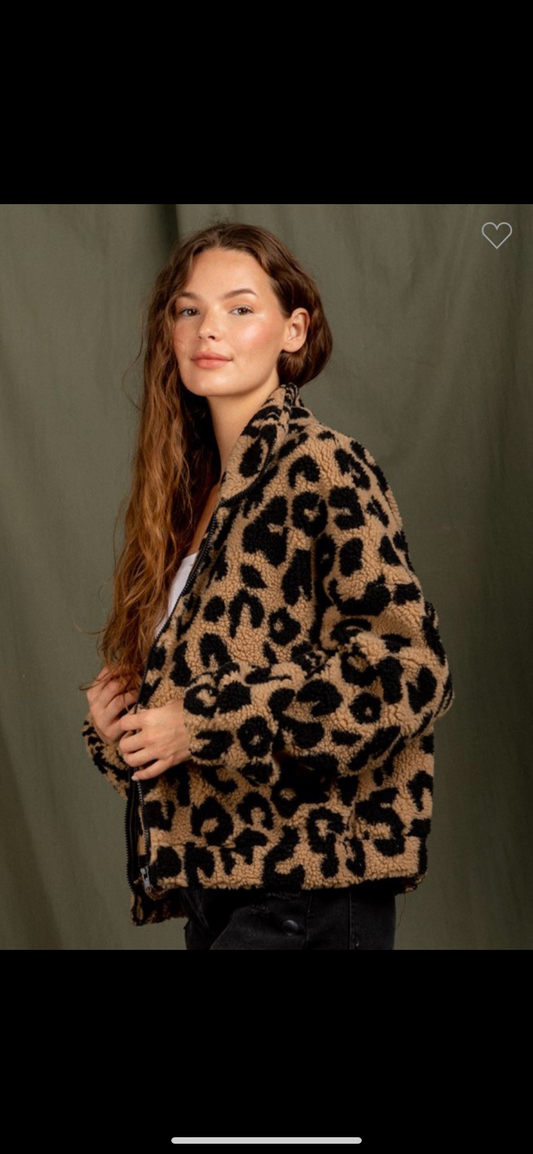 Cody Leopard Sherpa Jacket